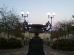 Fountain and Street Lamps