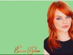 Emma Stone on Green Background