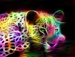 Fractal rainbow colored Jaguar