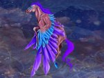 Purple-blue Pegasus drawing~