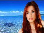 Beautiful Redhead By The Sea