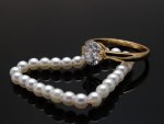 ~ Pearls with Diamond Ring ~