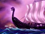 Viking ship on the sea