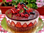 Cake with fruits for Valentine