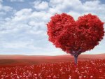 Red heart tree
