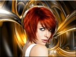 Redhead Woman Abstract Background