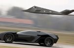 Lamborghini akonian concept with nighthawk jet fighter