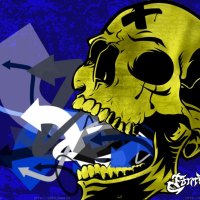 skull graffiti vomit