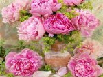 The beauty of pink peonies