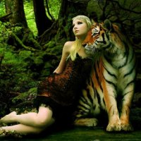 Tiger and lady
