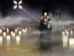 Anime girl around candles