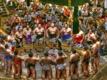 opening ceremonies at a sumo tournament hdr