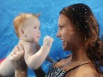 Underwater with mom