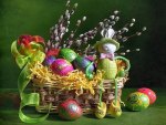 Easter basket with eggs