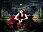 Angel with black wings