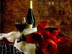Wine and tulips
