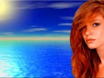 Beautiful Redhead On The Water