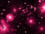 Hot Pink and Black Starry Night