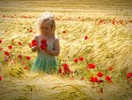 sweet girl with poppies