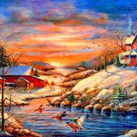 Houses near the river