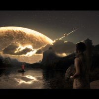 Landscape with planets.