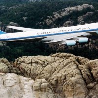 Air Force One over Mt Rushmore