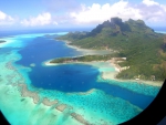 View out of plane of Tahiti French Polynesia
