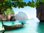 Boat on small island in Thailand