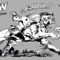 Rahan fighting a gorak