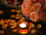 FLOWERS AND CANDLELIGHT