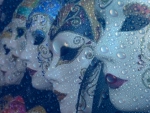 Rain drops and masks
