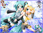 Chibi Hatsune and  Miku-Kagamine