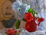 Blue hydrangeas