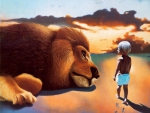lion and boy