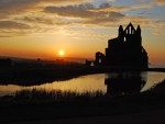 WHITBY ABBEY AT SUNSET
