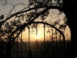 Sunrise through a Rod Iron Gate