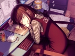 cute girl manga fan rest