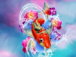 DIGITAL PAINTING OF KOI