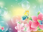 Bubbles Flowers and Butterflies