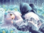 Beautiful Snowy Anime Girl