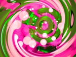 A swirl of color - pink and green