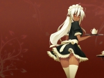 Cute Maid Holding Tea