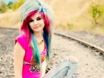 Beautiful Emo Scene Girl On Tracks