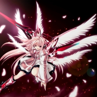 Anime girl, angel with sword