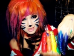 Colorful Rainbow Emo Cat Girl