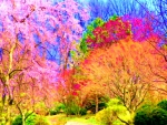 painting colorful trees