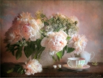 Tea and peonies