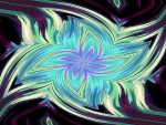 Abstract flower - turquoise and blue