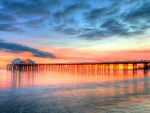 HDR of Malibu Pier at Sunset, California
