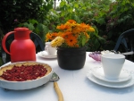 Teatime with wild Strawberry pie